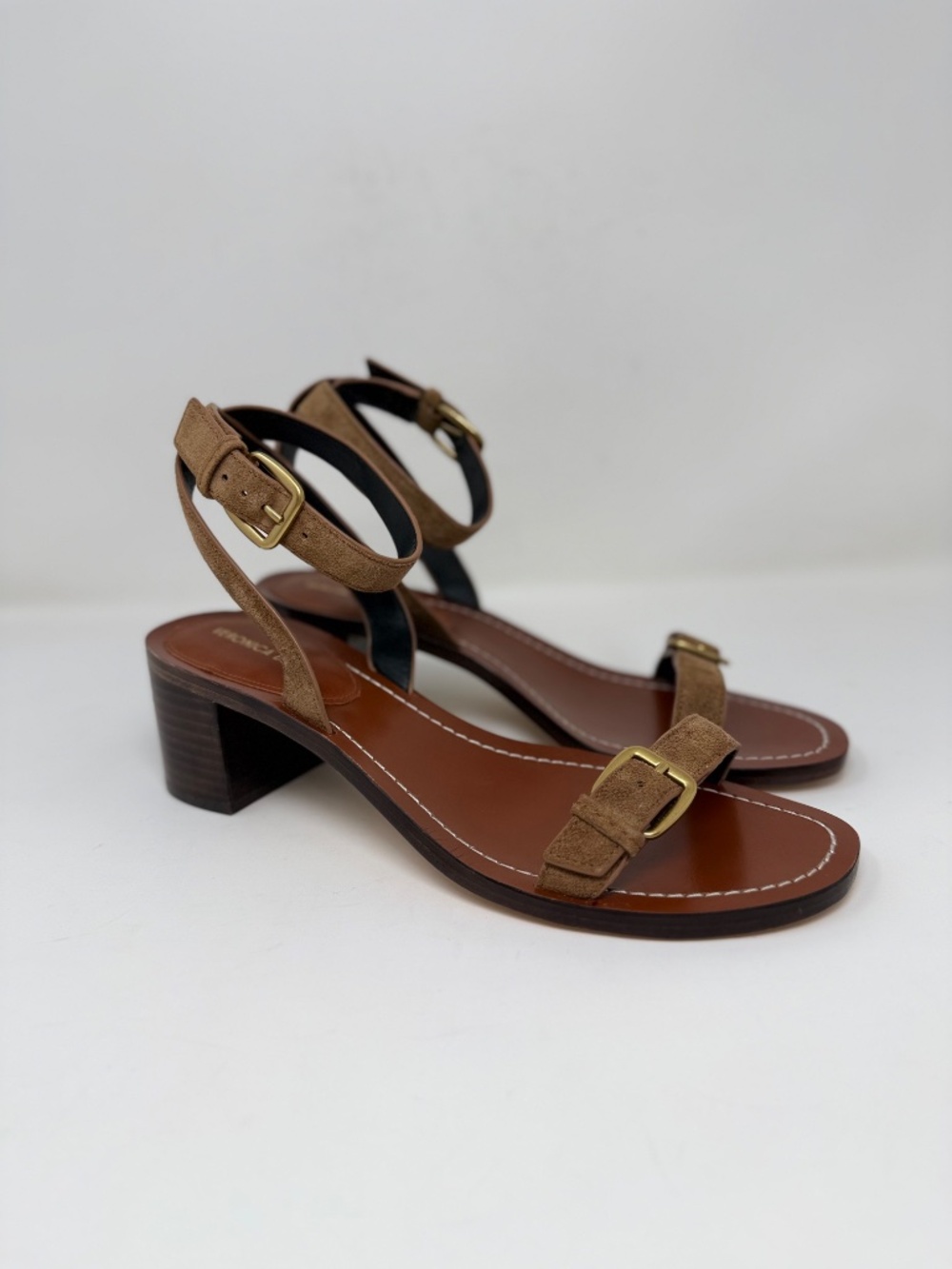 New Veronica Beard Elia Ankle Strap Sandal Hazelwood Sz 8.5 - Picture 3 of 13